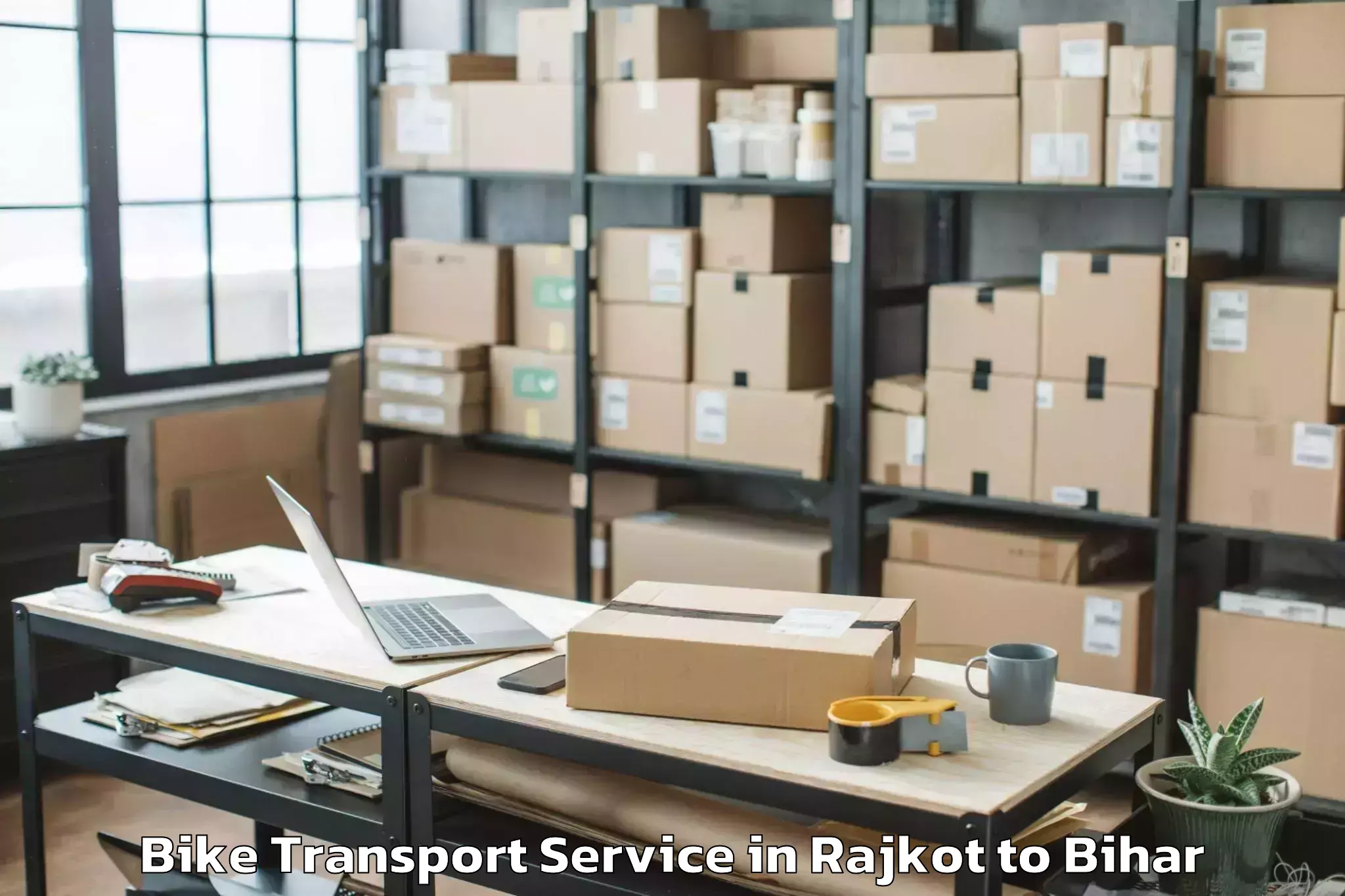 Top Rajkot to Alamnagar Bike Transport Available